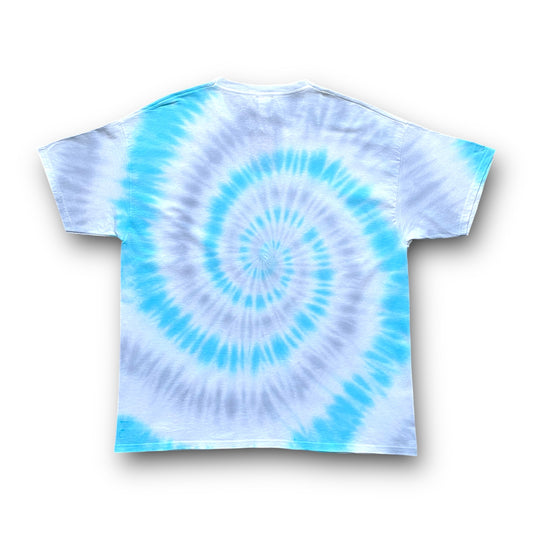Aquamarine & Grey Spiral Tie Dye T Shirt (741Hz)