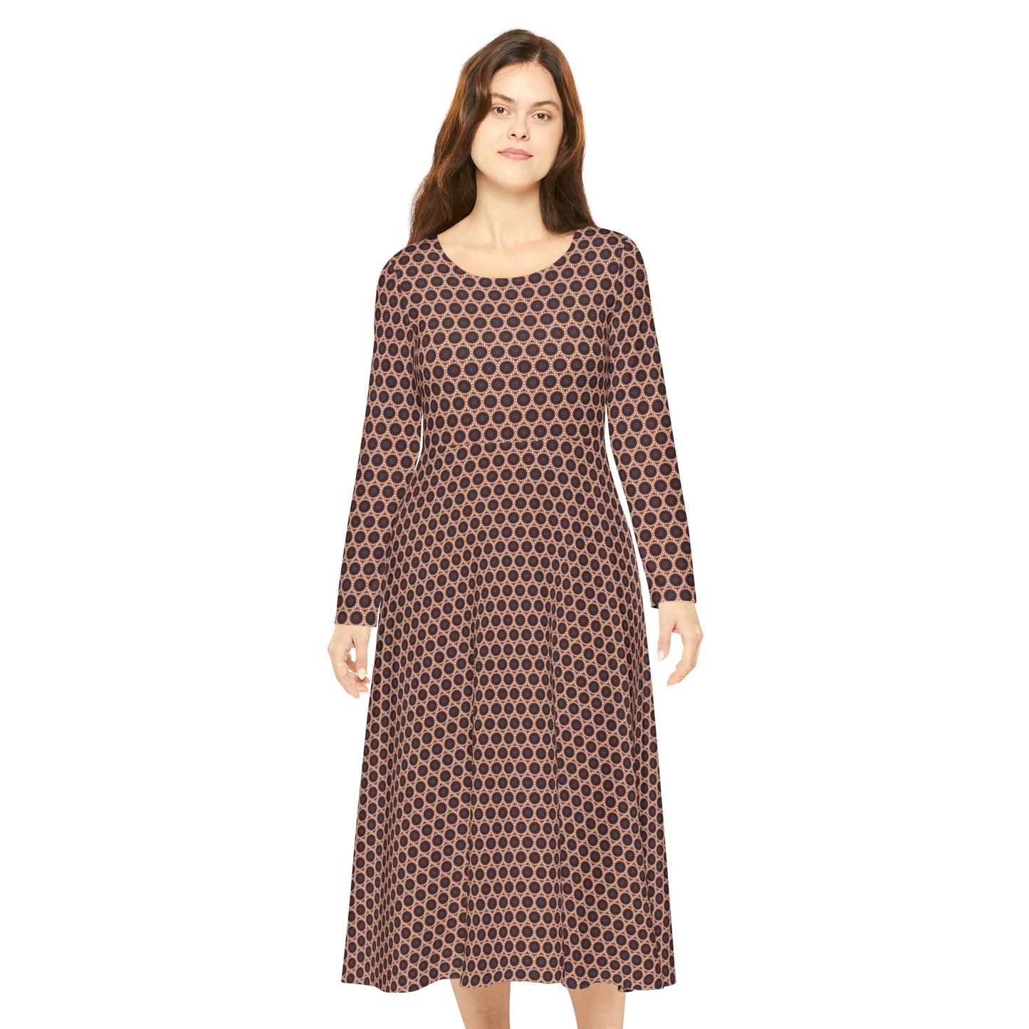 Women's "TRIBAL" Cymatic Aop Elegant Long Sleeve Dress
