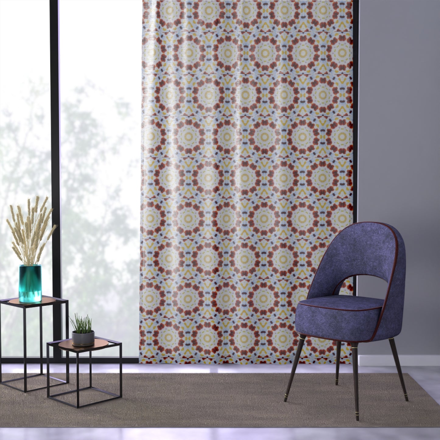 "MOSAiC" Cymatic Print Window Curtain - Vibrant Design for Home Decor