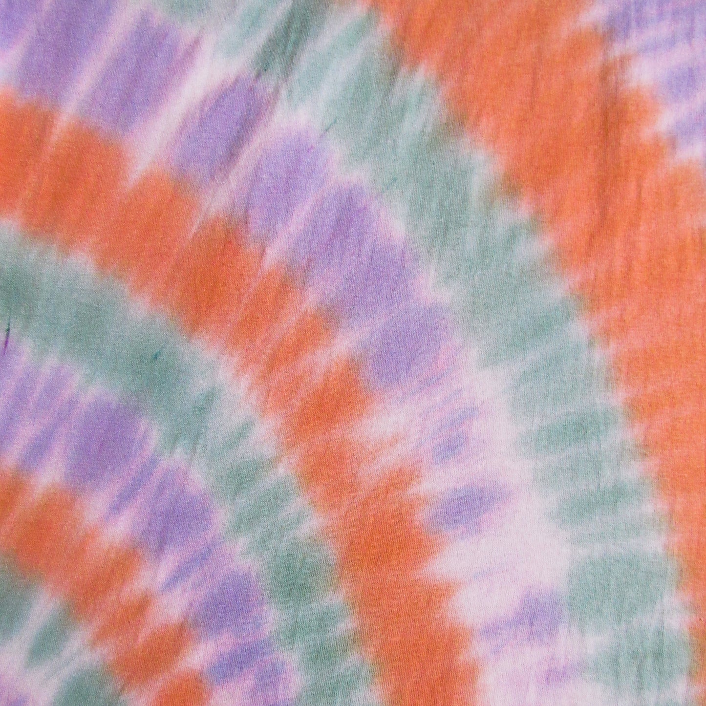 Purple, Deep Green & Orange Sunburst Tie Dye T Shirt