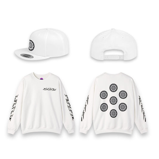 Men’s 3ETD “417” Cymatic Print Streetwear Set (White)