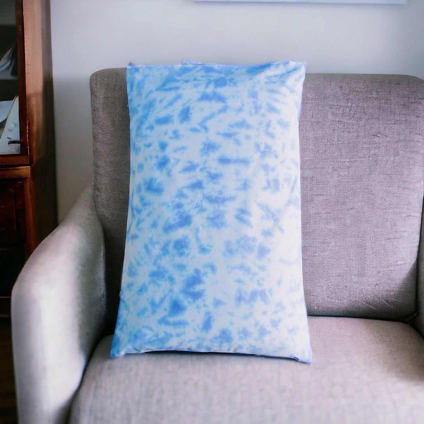 Blue Crumple Tie Dye Pillow Case