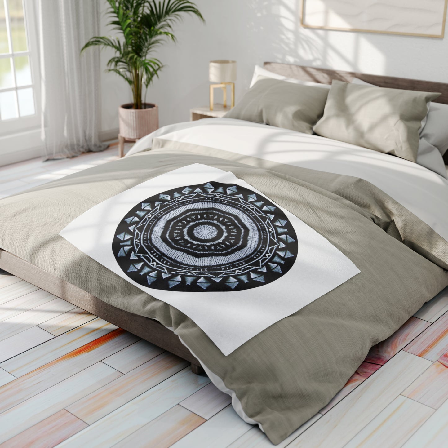 MAYA Cymatic Arctic Fleece Blanket (White)