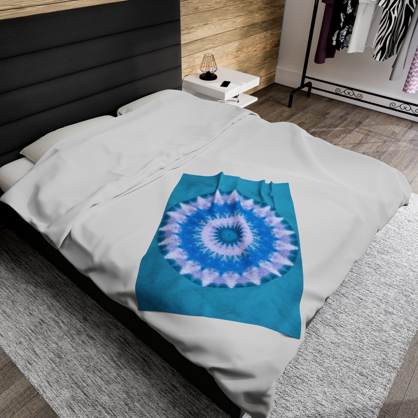 E-VEIL EYE 2 Cymatic Velveteen Blanket (Turquoise)