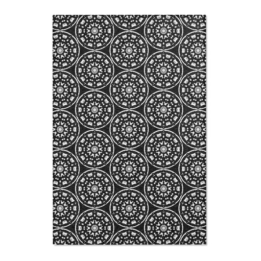 “STMPUNK” Cymatic Print Area Rug (Black)
