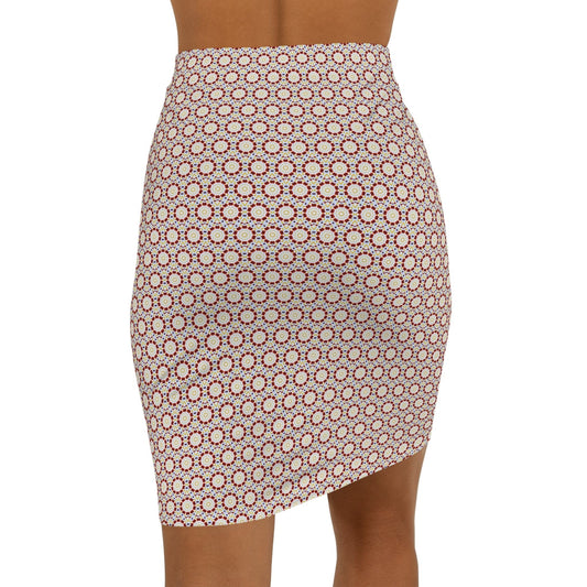 Women's “MOSAIC” Cymatic Mid-Waist AOP Pencil Skirt