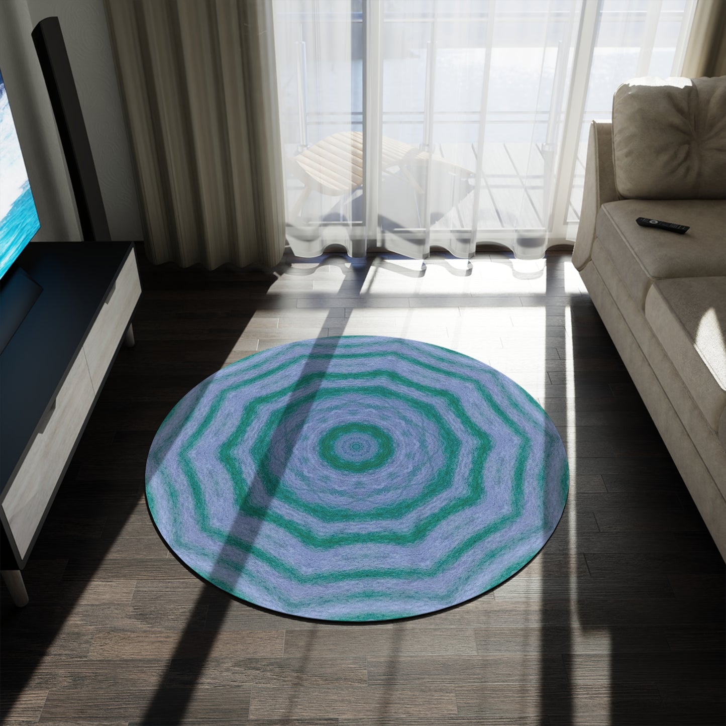 "GR33N3RY" Cymatic Round Rug
