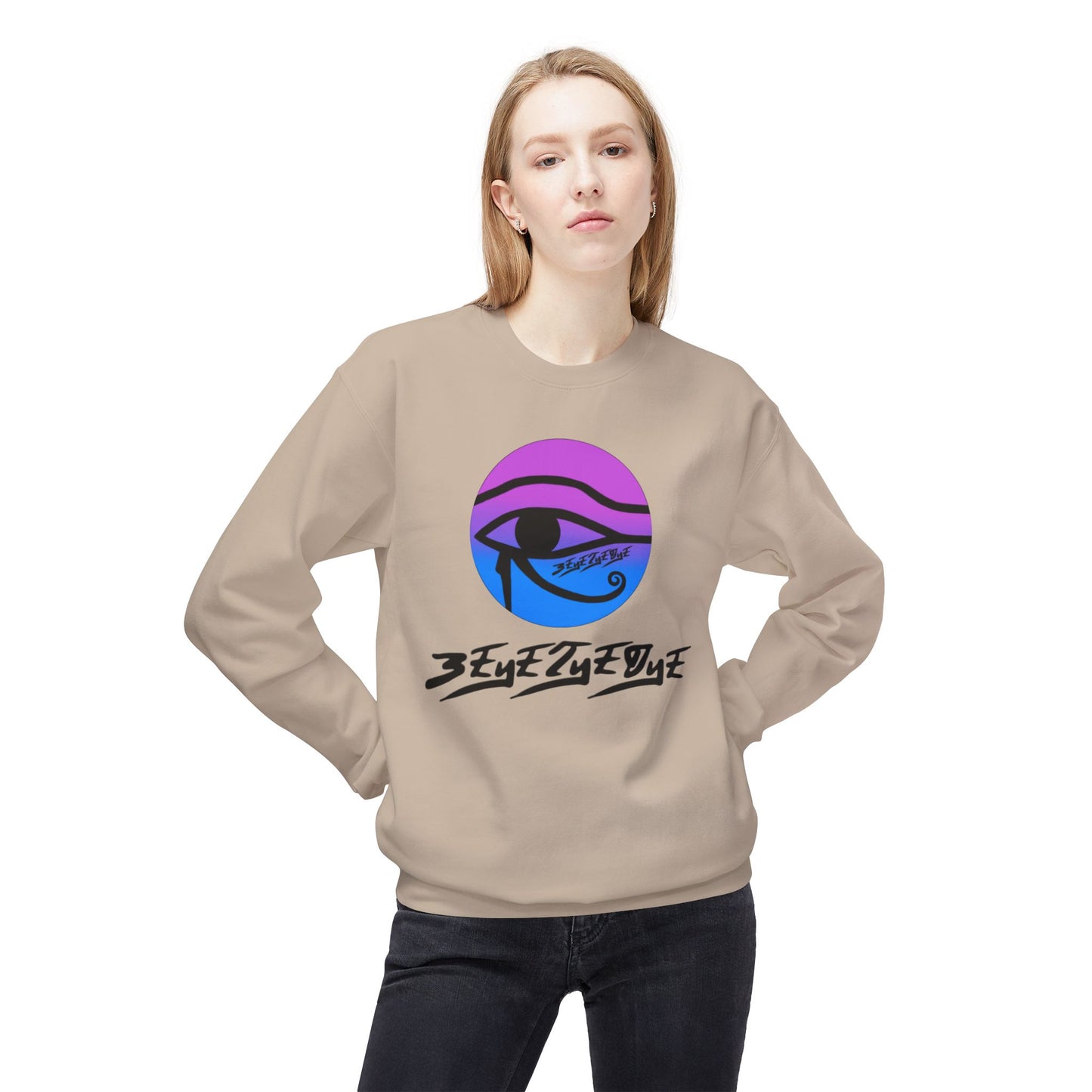 Unisex 3ETD Logo Softstyle Flecce Crewneck