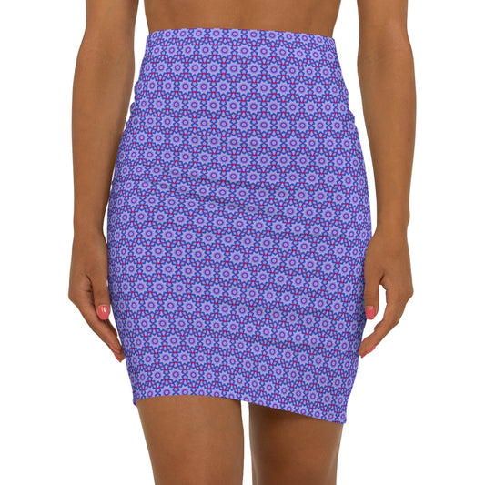 Women's “852” Cymatic Mid-Waist AOP Pencil Skirt