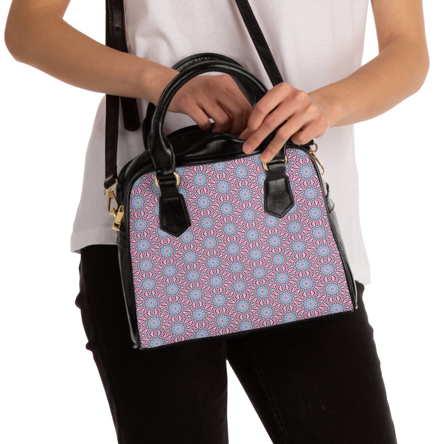 HYP3R Cymatic Aop Pu Shoulder Handbag
