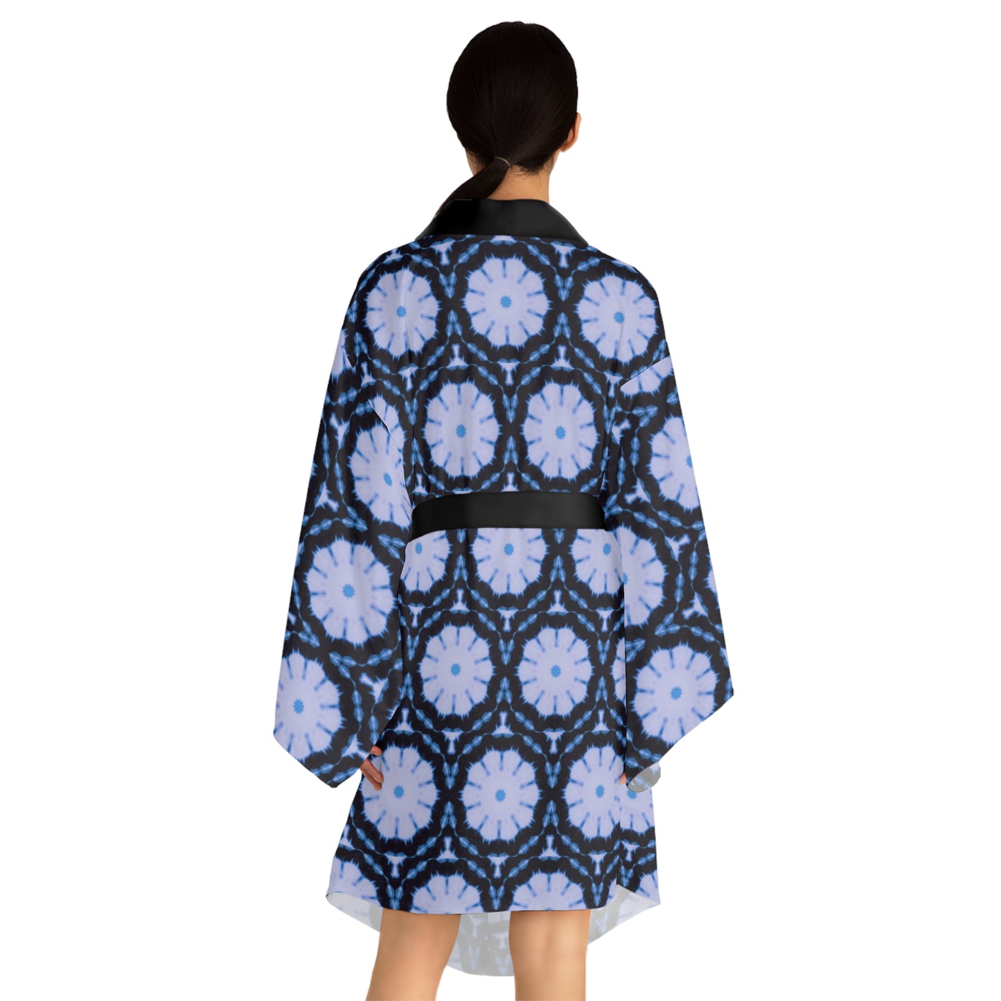 Women’s “SNWFLK” Cymatic Print Long Sleeve Kimono Robe