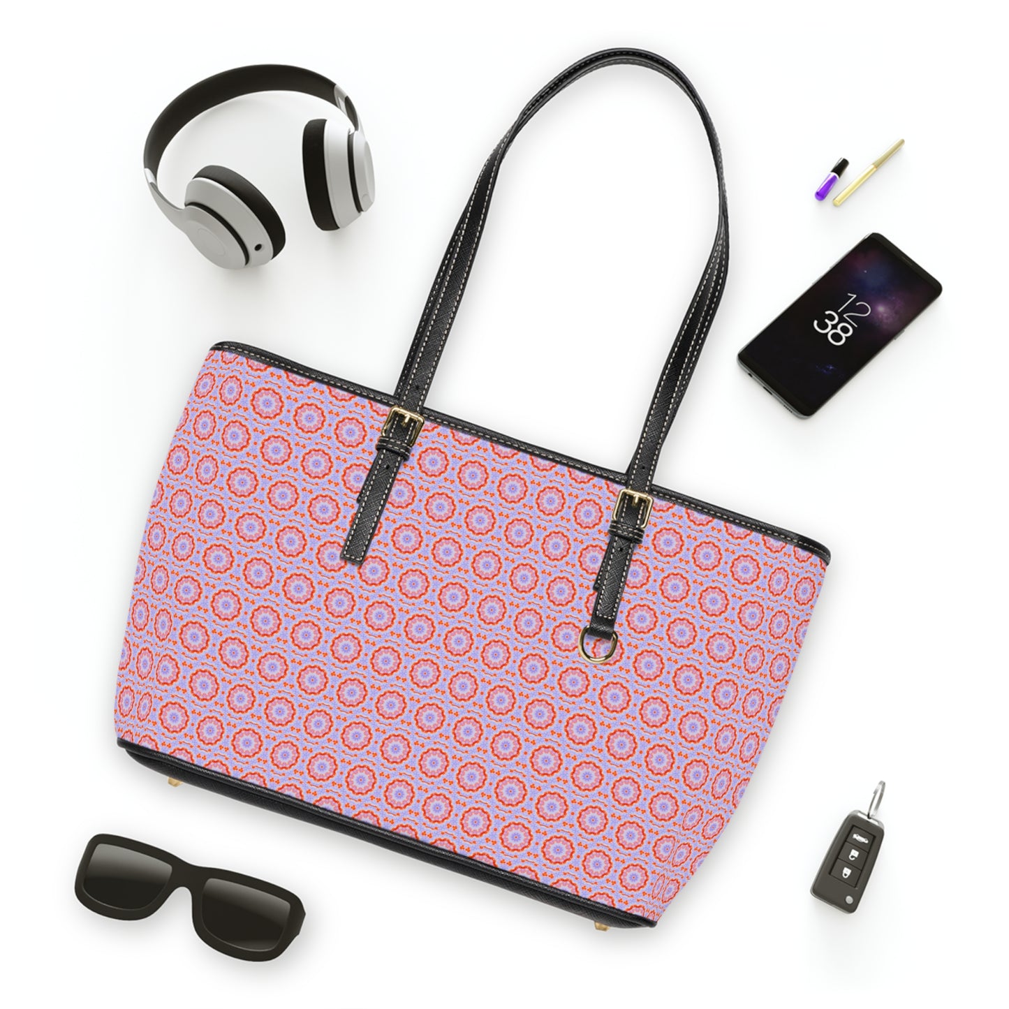 NEBU Cymatic Aop Pu Leather Shoulder Bag