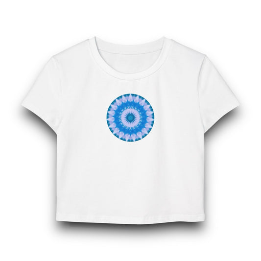 Women's "E-VEIL I" Cymatic Print Baby Tee