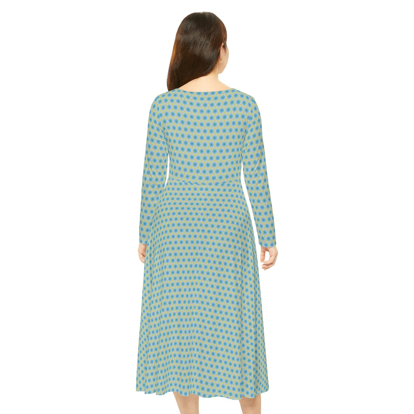 Women's "GETA" Cymatic Aop Elegant Long Sleeve Dress
