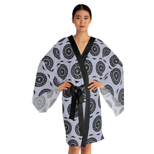 Women’s "MAYA" Cymatic Print Long Sleeve Kimono Robe