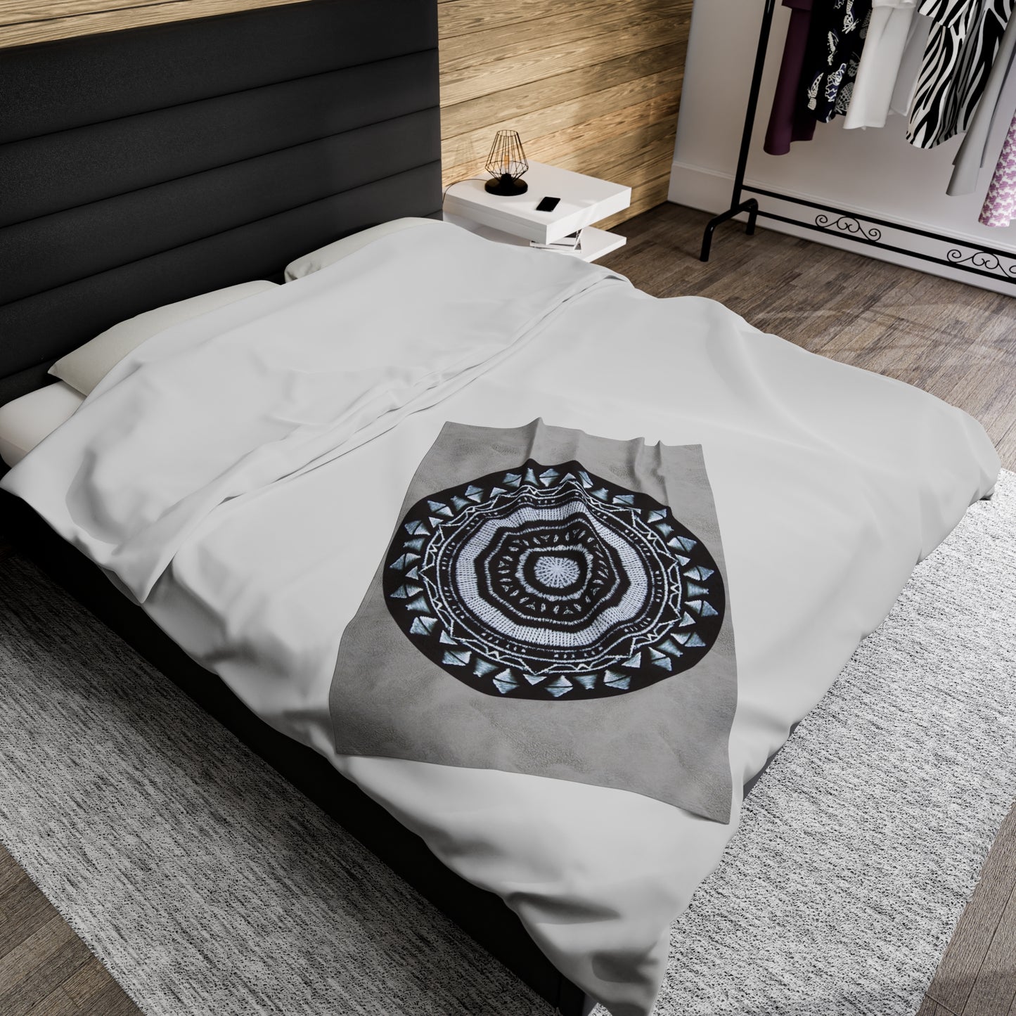 MAYA Cymatic Velveteen Blanket (Grey)