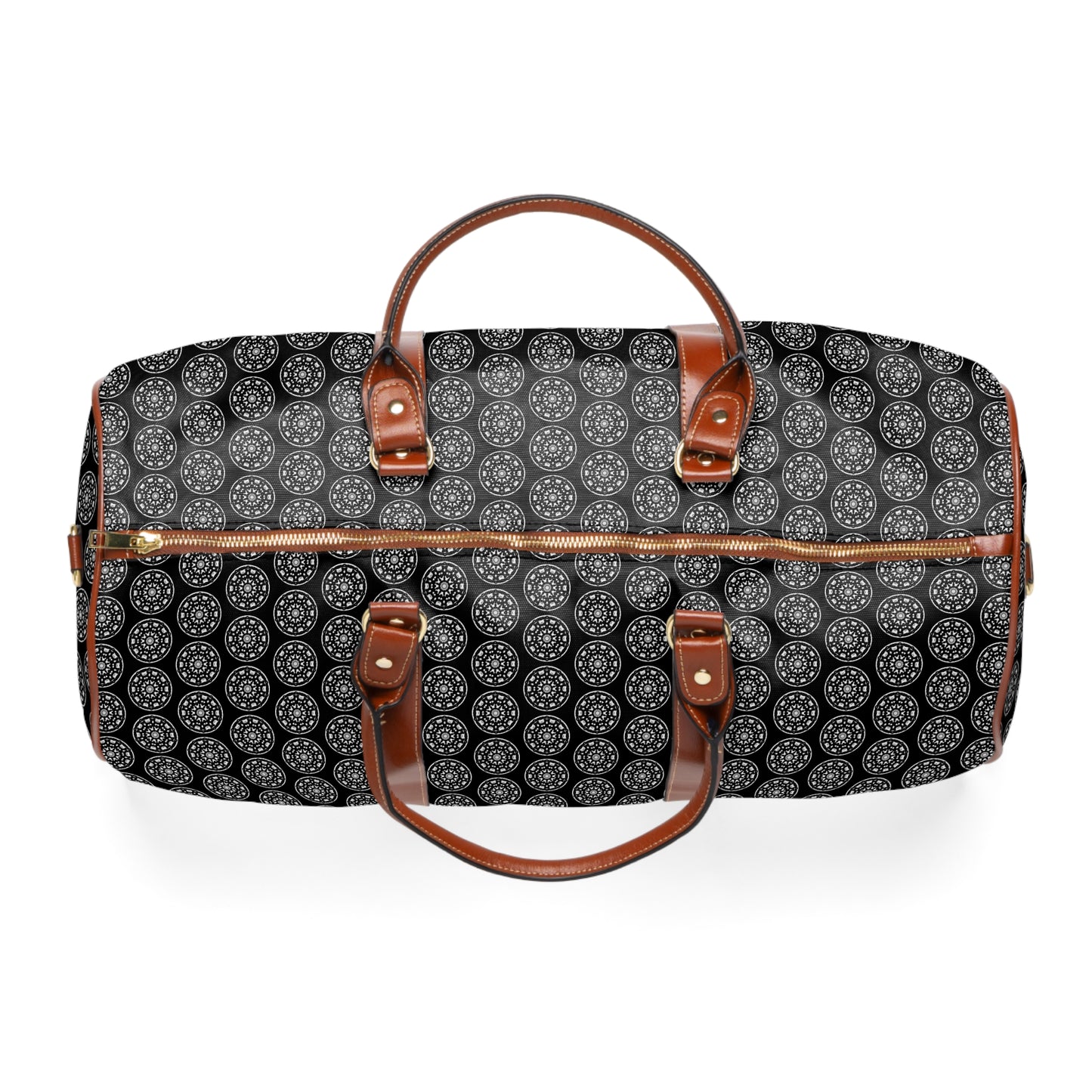 Noir STMPUNK Cymatic Aop Waterproof Pu Travel Bag (Black)