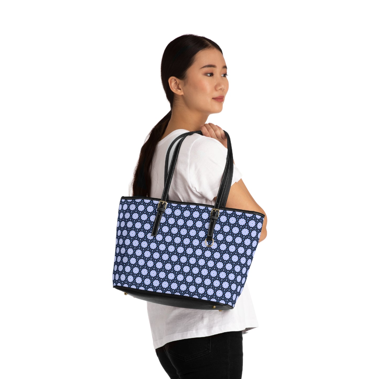 SNWFLK Cymatic Aop Pu Leather Shoulder Bag