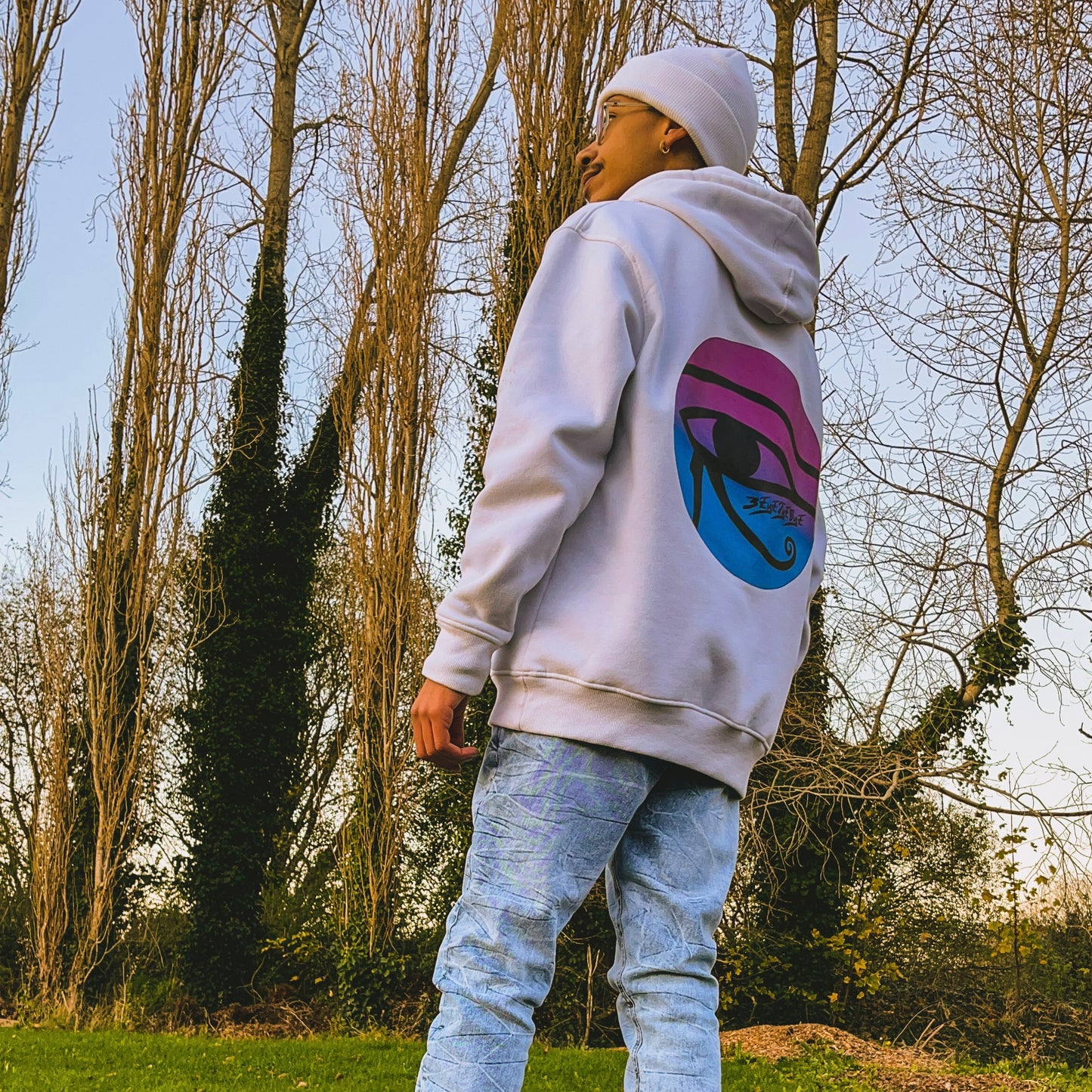 3EyeTyeDye Ltd Ed Pullover Hoodie (White)