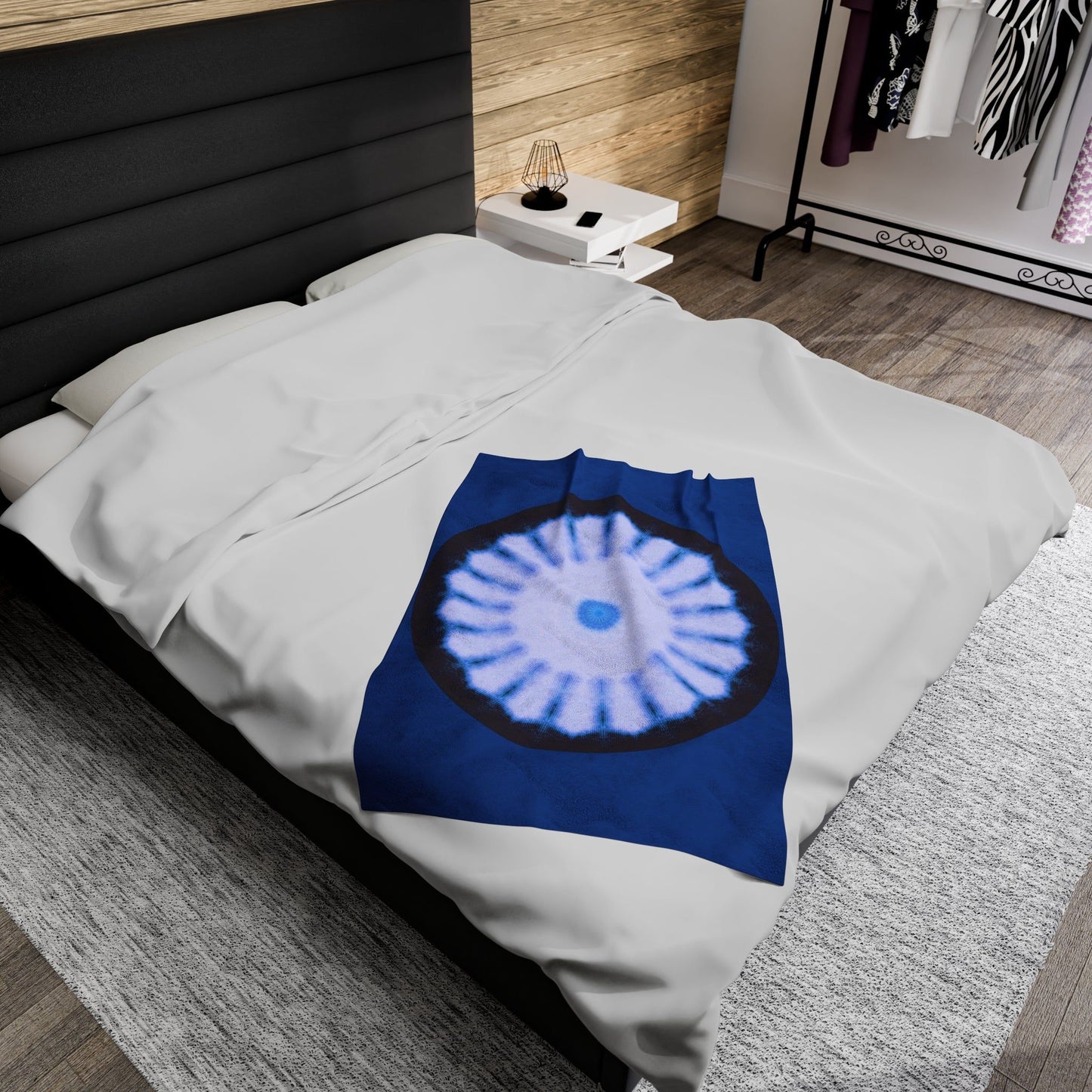 SNWFLK-2 Cymatic Velveteen Blanket (Dark Blue)
