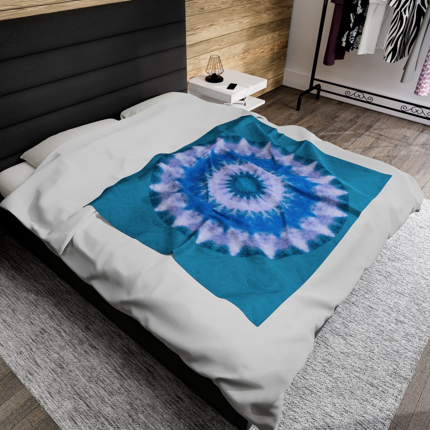 E-VEIL EYE 2 Cymatic Velveteen Blanket (Turquoise)