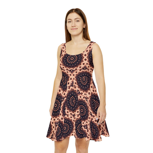 Women's "TRIBAL" Cymatic Print Skater Dress