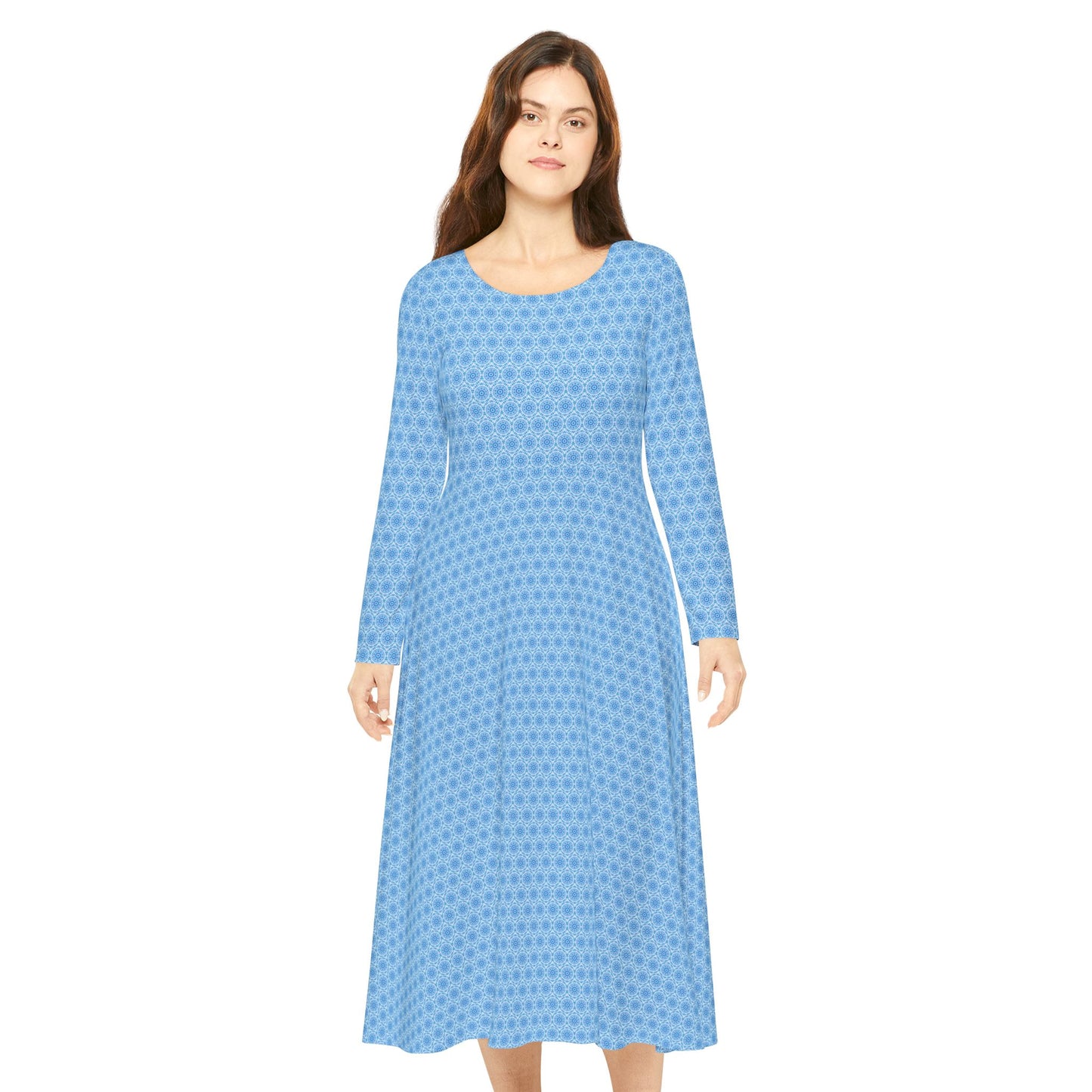 Women's "E-VEIL I" Cymatic Aop Elegant Long Sleeve Dress