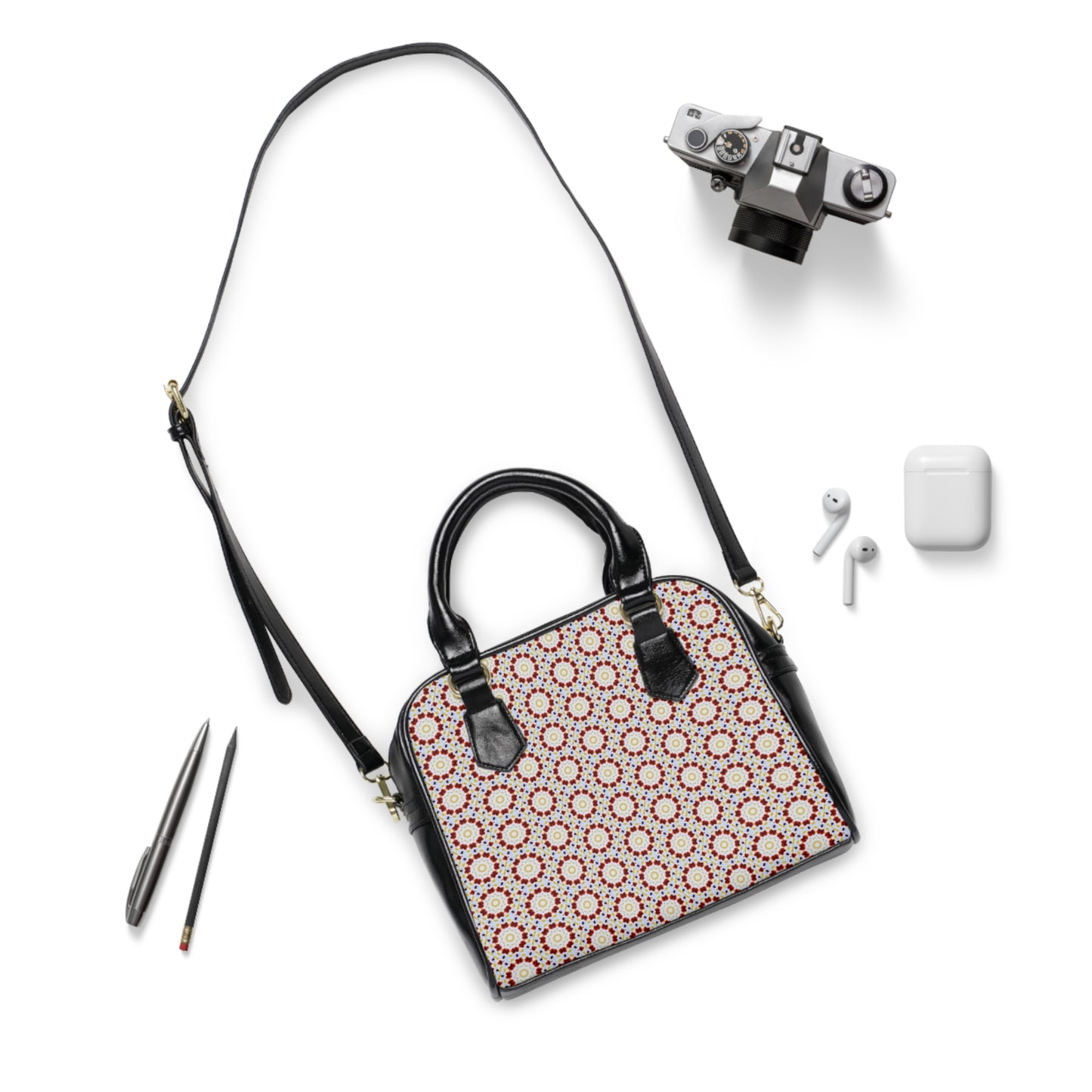 MOSAIC Cymatic Aop Pu Shoulder Handbag