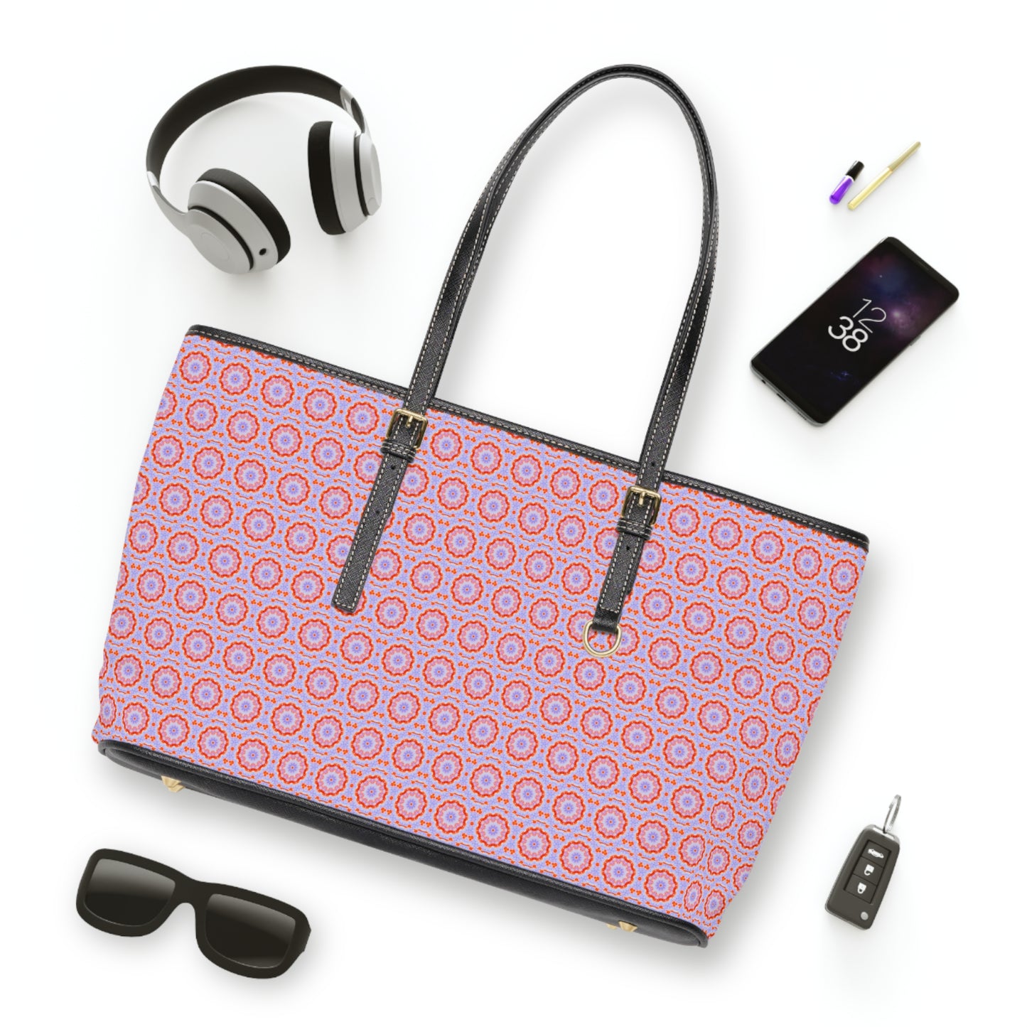 NEBU Cymatic Aop Pu Leather Shoulder Bag