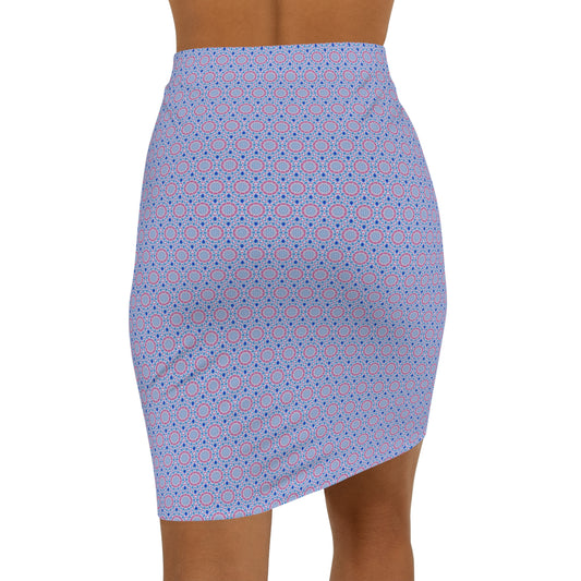 Women's “ASCNTN” Cymatic Mid-Waist AOP Pencil Skirt