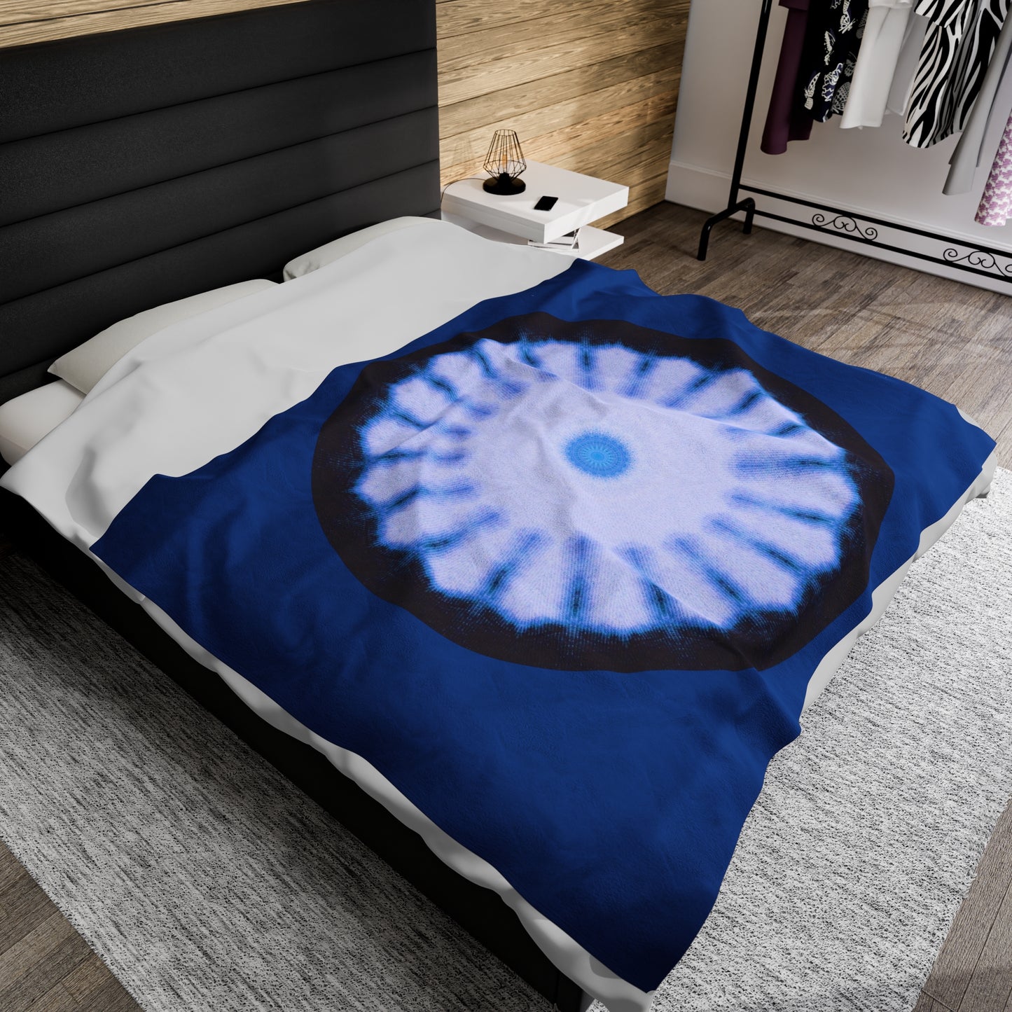 SNWFLK-2 Cymatic Velveteen Blanket (Dark Blue)