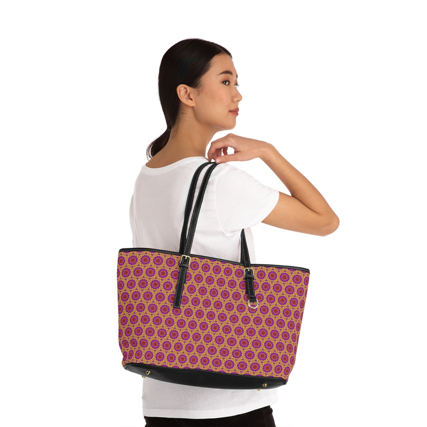OST3OS Cymatic Aop Pu Leather Shoulder Bag