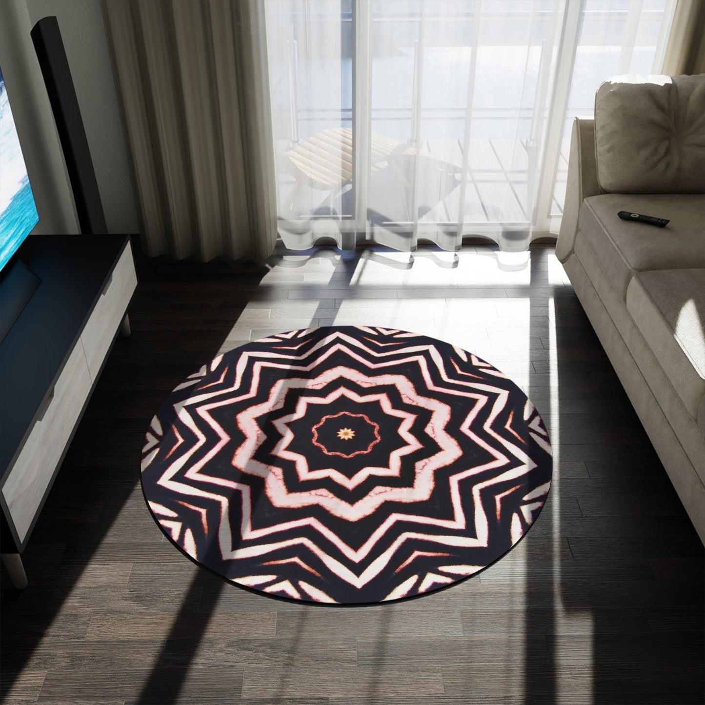 Kaleido47 Cymatic Round Rug (A-BYSS)