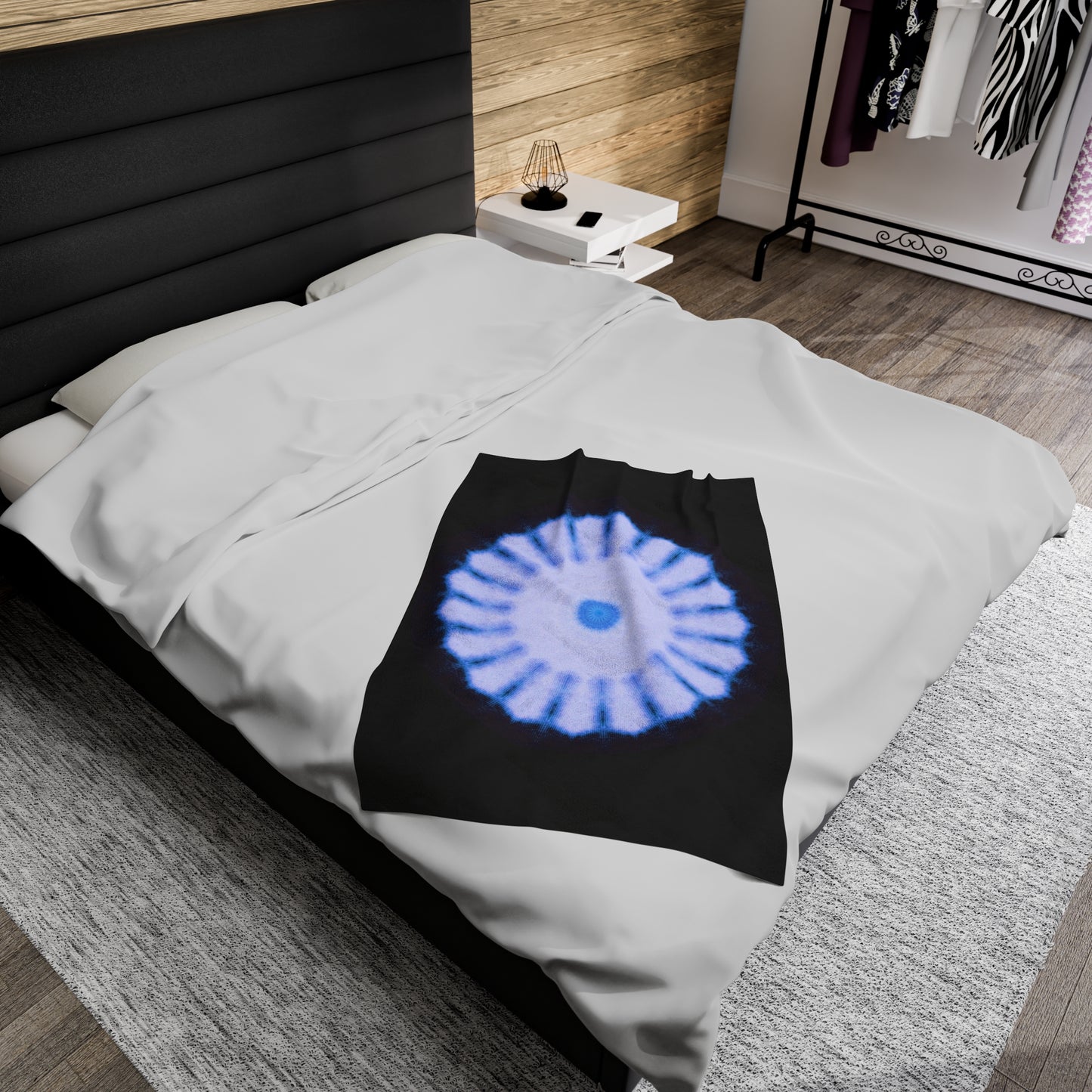 SNWFLK-2 Cymatic Velveteen Blanket (Black)