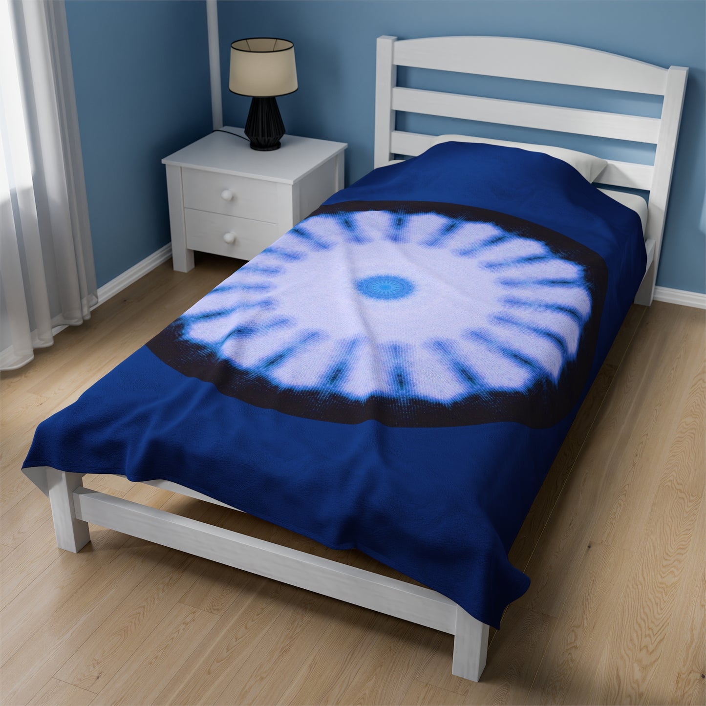 SNWFLK-2 Cymatic Velveteen Blanket (Dark Blue)