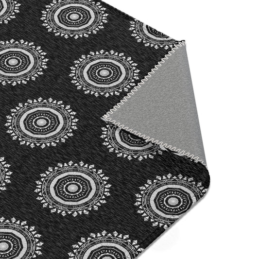 “MAYA” Cymatic Area Rug (Black) - Modern Home Decor