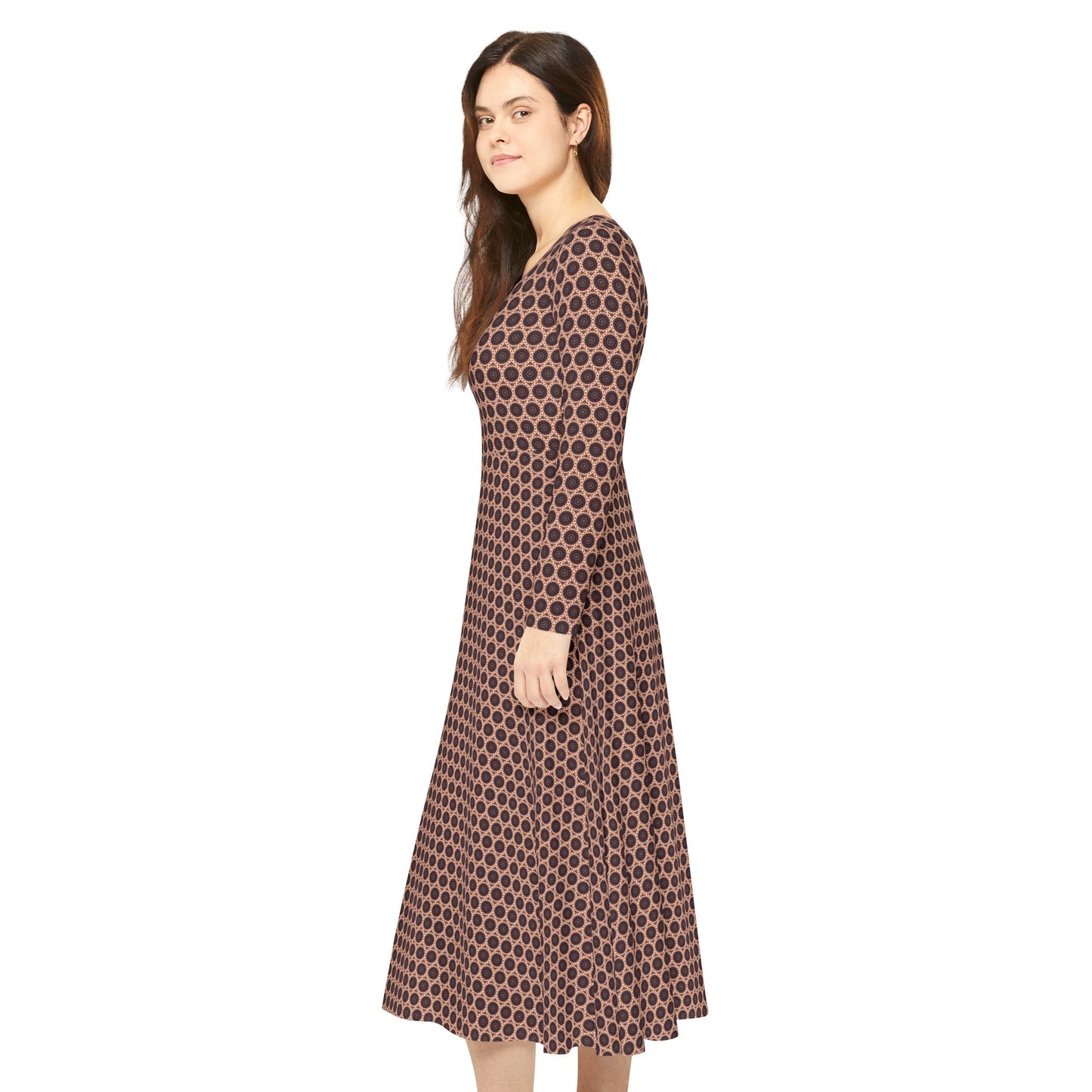 Women's "TRIBAL" Cymatic Aop Elegant Long Sleeve Dress