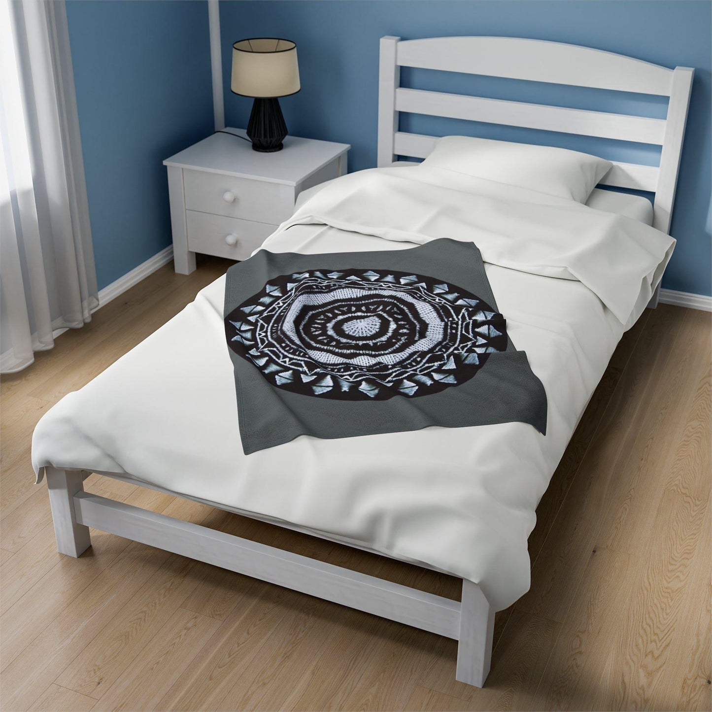 MAYA Cymatic Velveteen Blanket (Dark Grey)