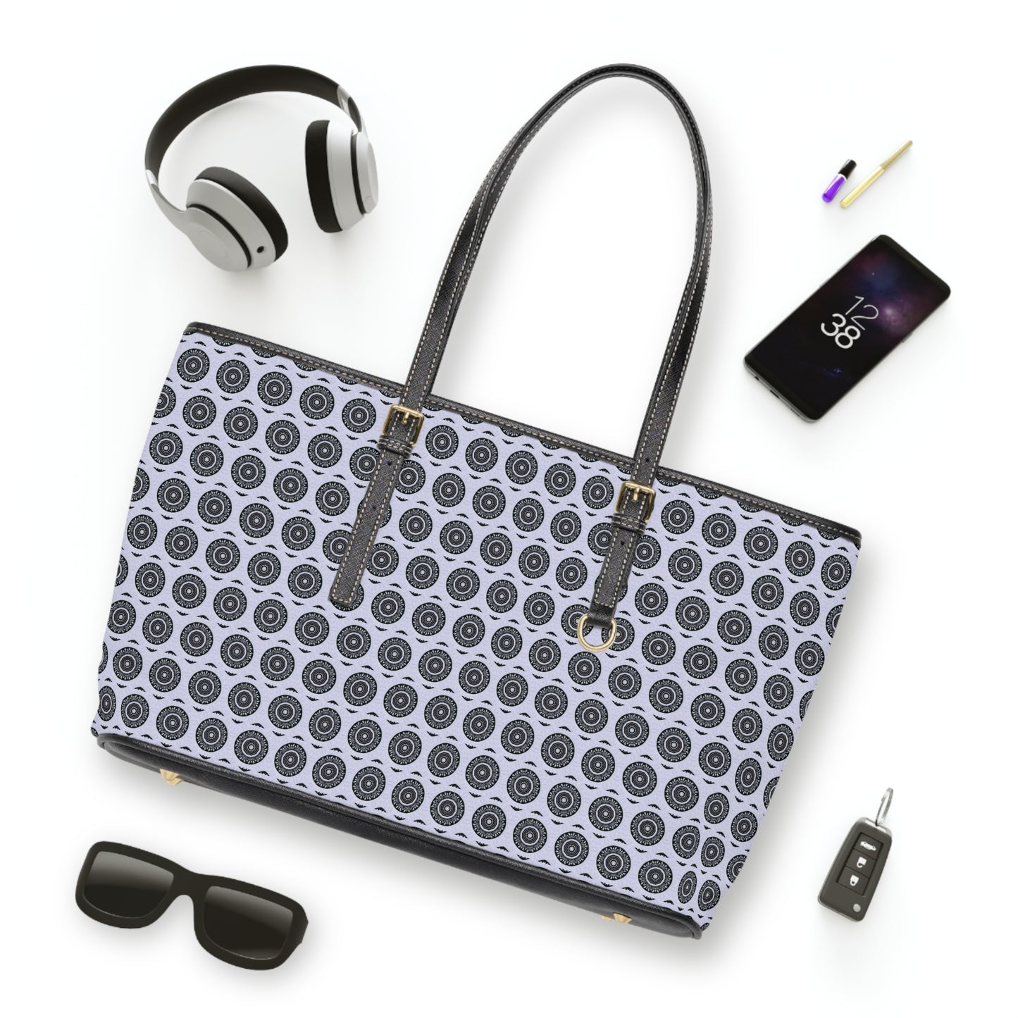 MAYA Cymatic Aop Pu Leather Shoulder Bag