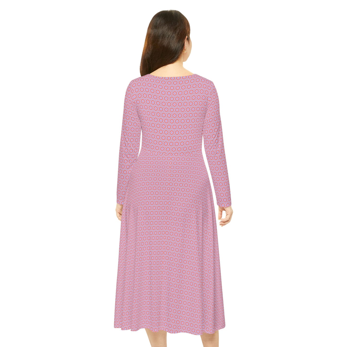 Women's "NEBU" Cymatic Aop Elegant Long Sleeve Dress