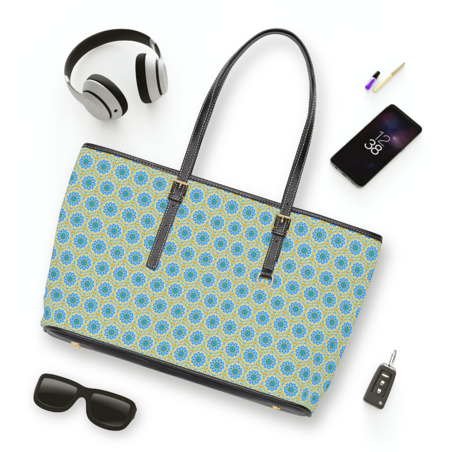 GETA Cymatic Aop Pu Leather Shoulder Bag