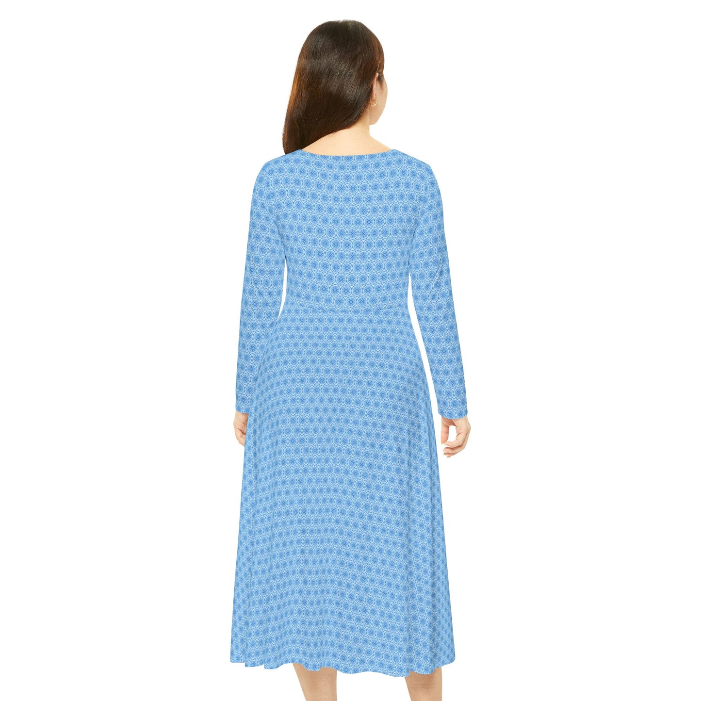 Women's "E-VEIL I" Cymatic Aop Elegant Long Sleeve Dress