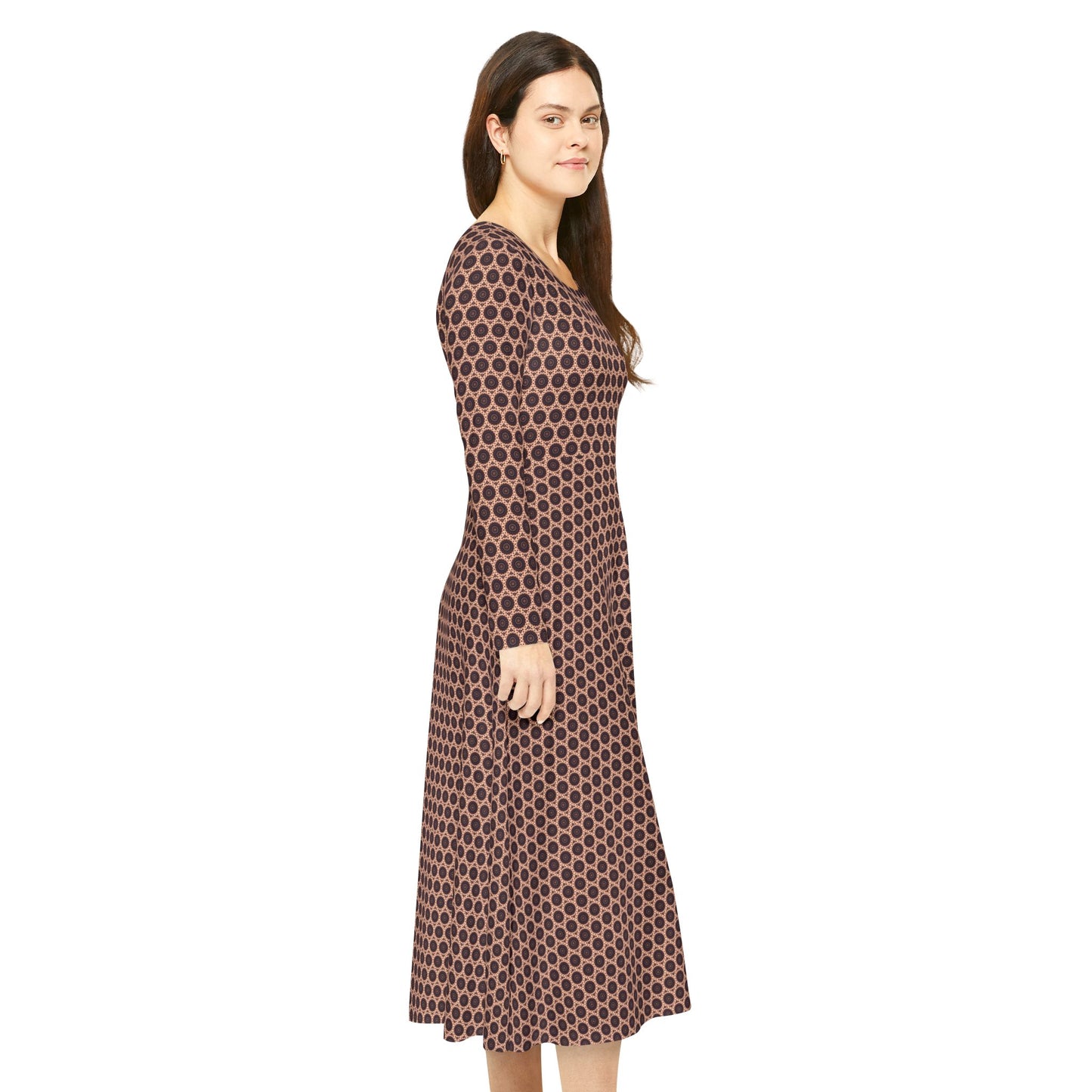 Women's "TRIBAL" Cymatic Aop Elegant Long Sleeve Dress