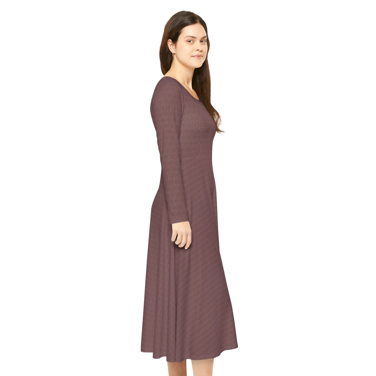 Women's "E-CLPS" Cymatic Aop Elegant Long Sleeve Dress