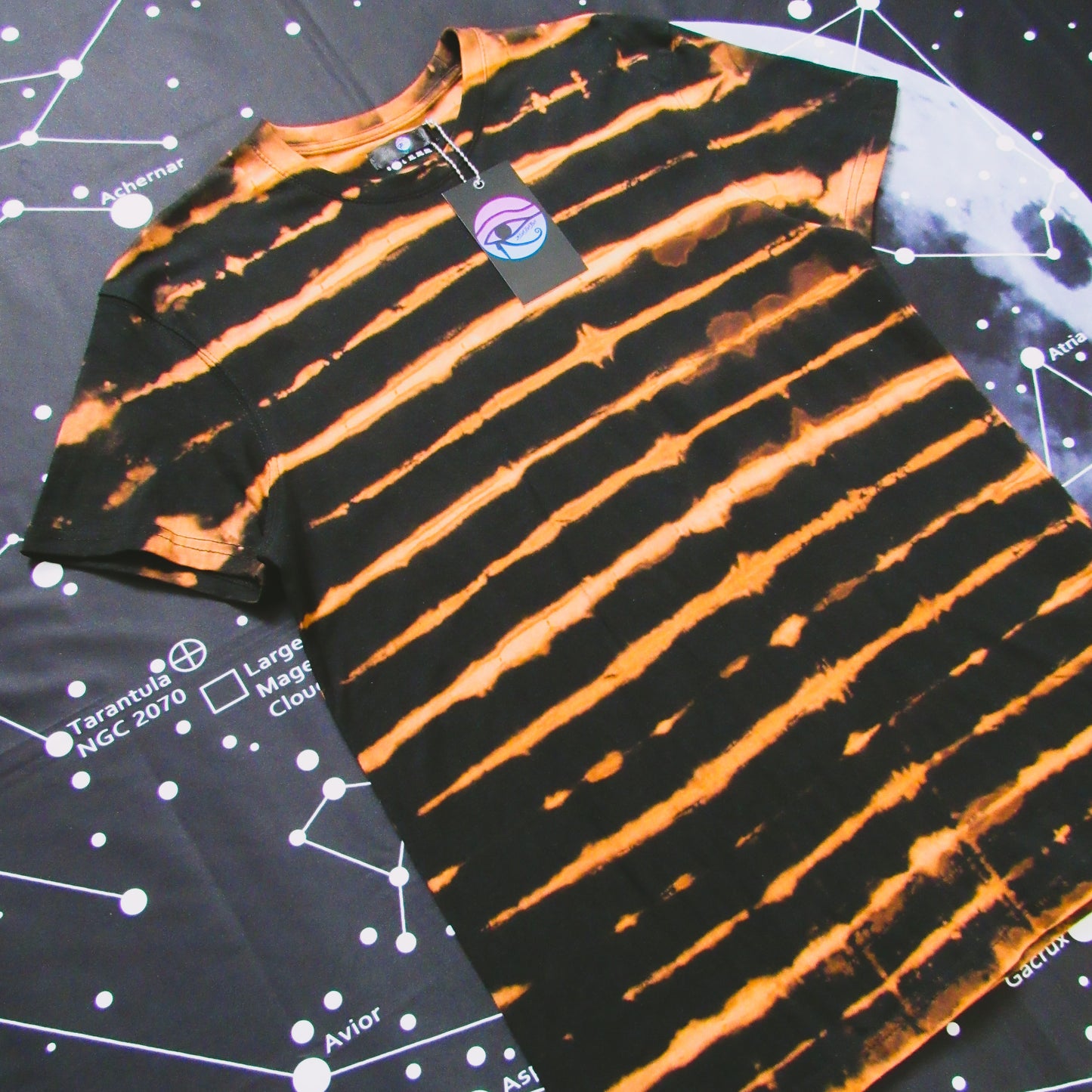 Striped Bleach Tie Dye T Shirt