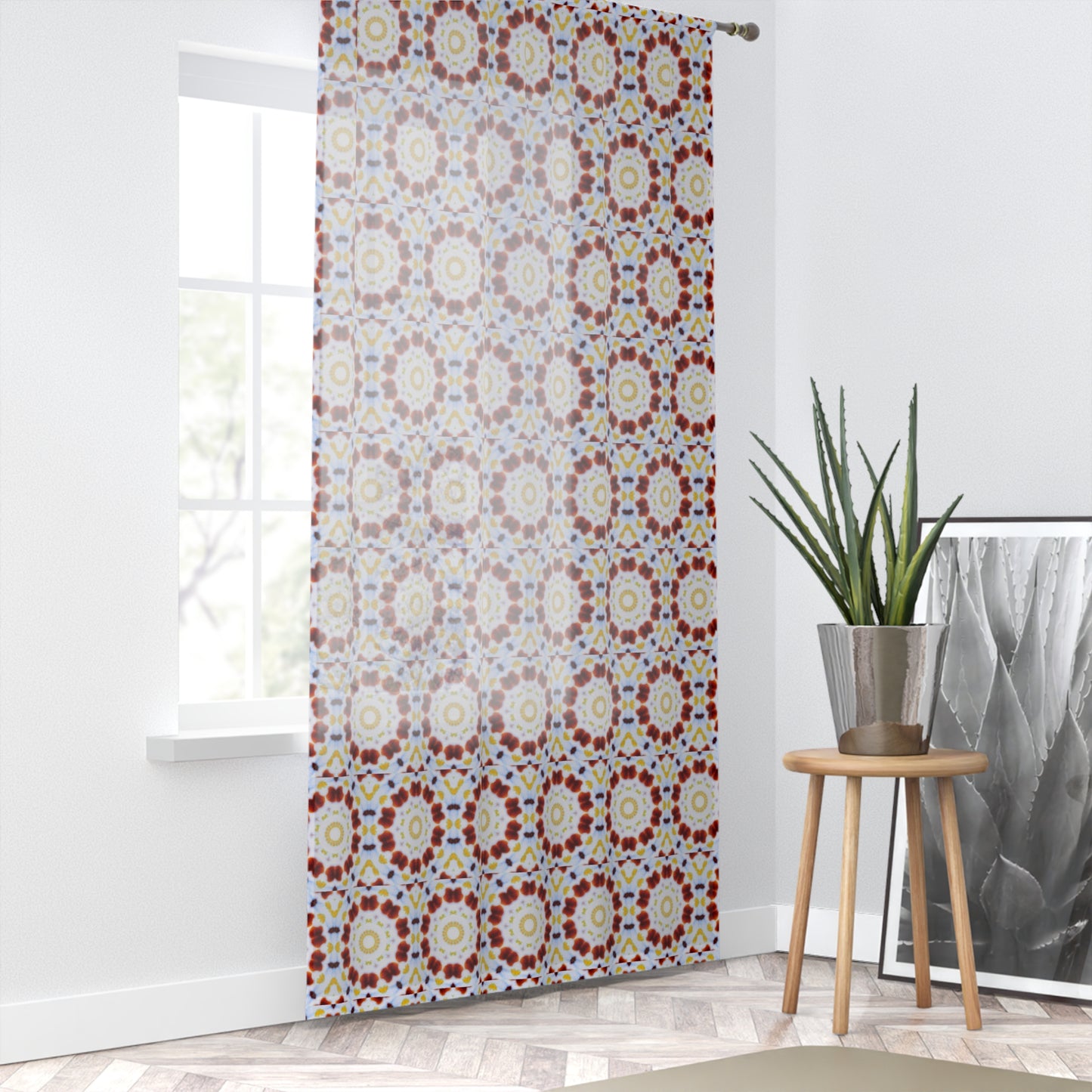 "MOSAiC" Cymatic Print Window Curtain - Vibrant Design for Home Decor