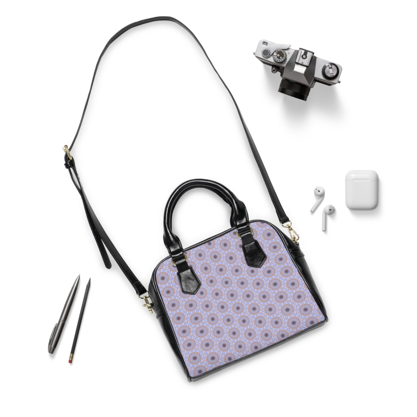 TETRA Cymatic Aop Pu Shoulder Handbag