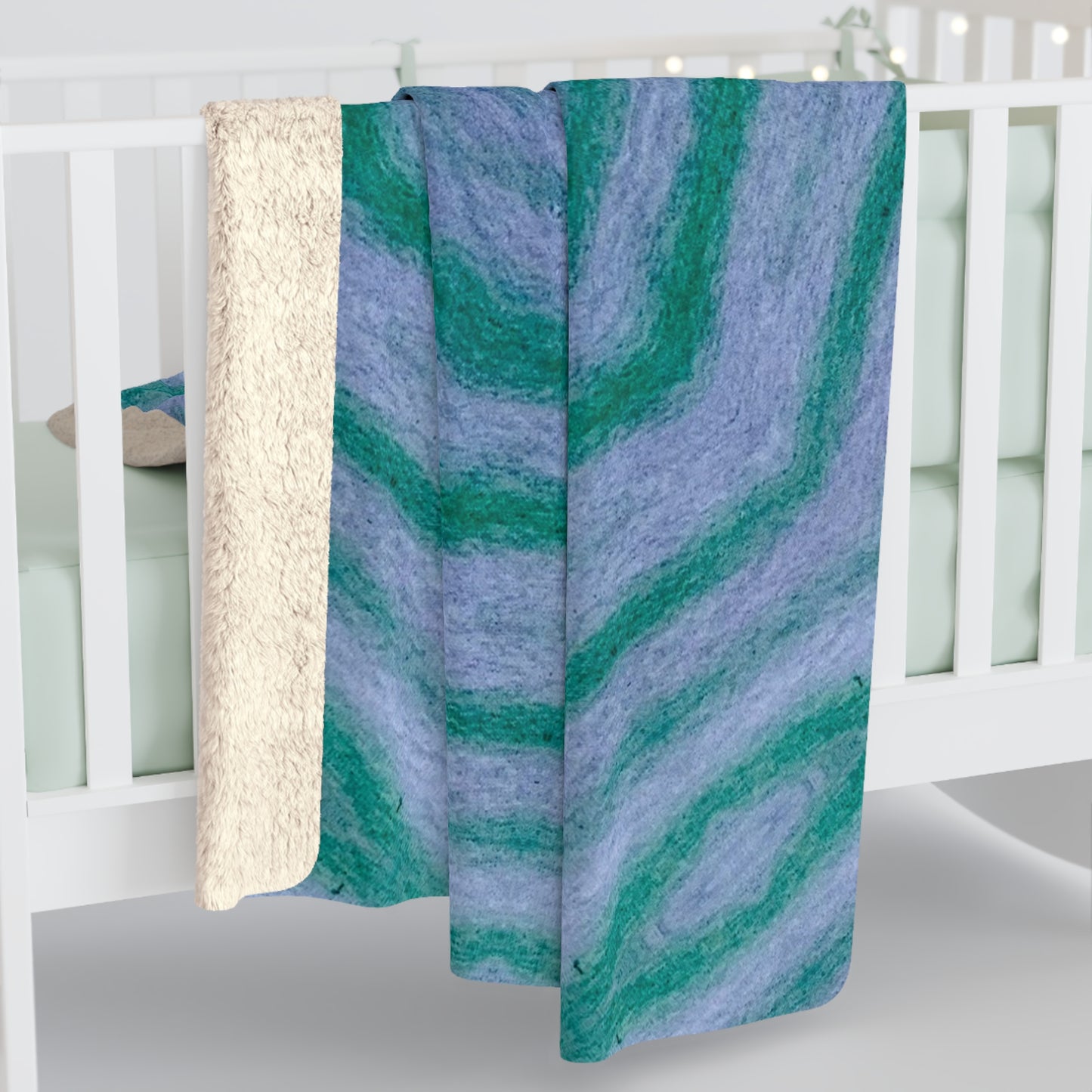 "GR33N3RY" Sherpa Fleece Blanket | Cosy Throw for Home Decor & Gifts