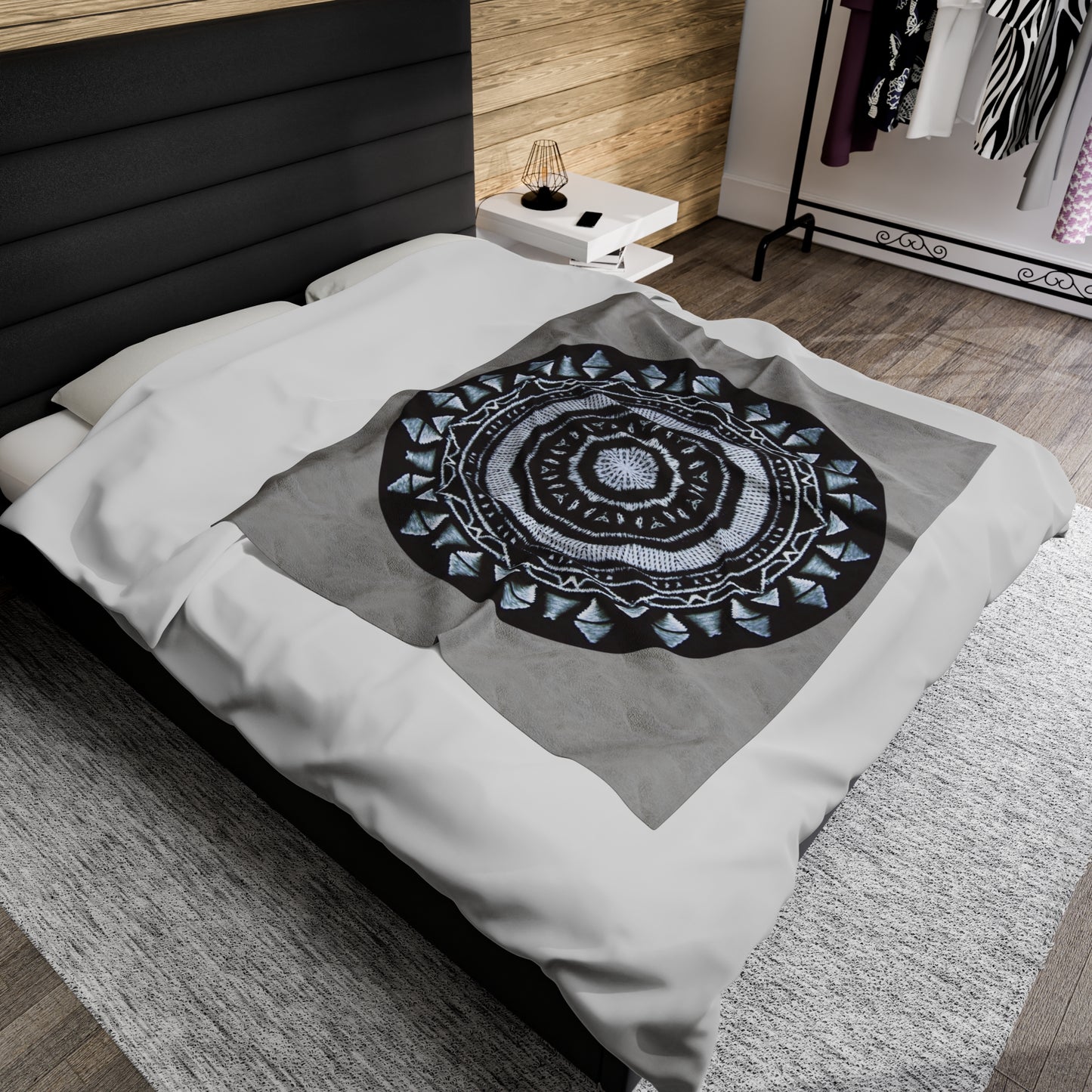 MAYA Cymatic Velveteen Blanket (Grey)