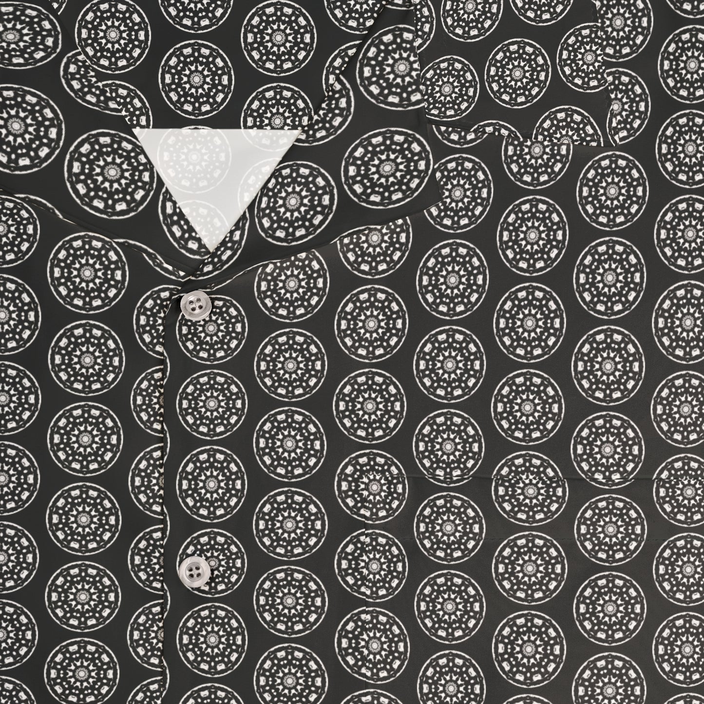 Men's STMPUNK Cymatic AOP Boxy Hawaiian Shirt (Black)